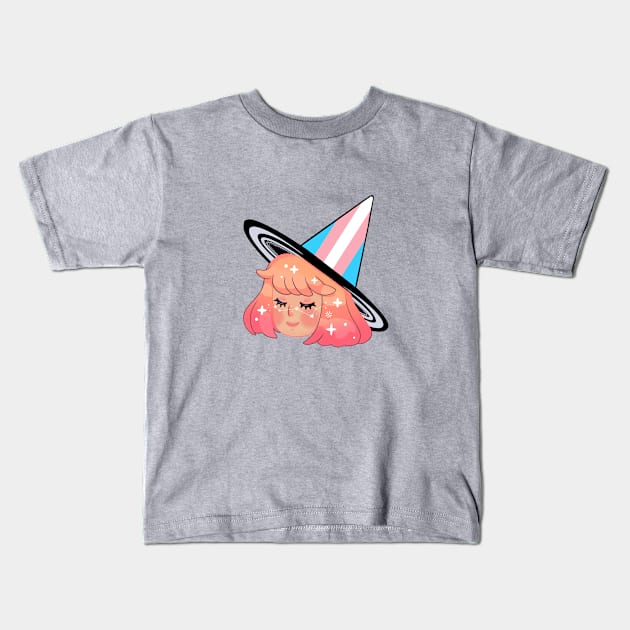 Trans Witch Pride Kids T-Shirt by Leyawa Illustrations